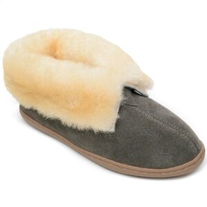 Minnetonka Women's Suede Sheepskin Ankle Boot Slippers Sz 6